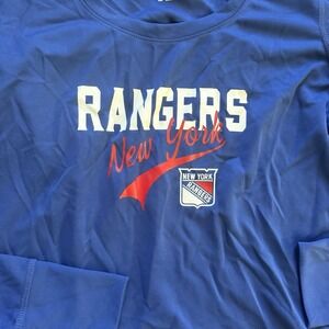 NWT New York Rangers NHL Shirt Women's Large OTS Performance Long Sleeve Blue